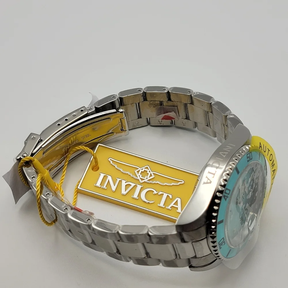 NWT 49910 Invicta Pro Diver Forge Stainless Automatic Mens Watch 40mm Aqua RARE